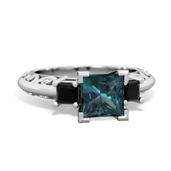 Alexandrite Eternal Embrace Engagement 14K White Gold ring C2001