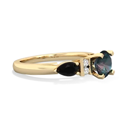 Alexandrite 6Mm Round Eternal Embrace Engagement 14K Yellow Gold ring R2005