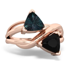 Alexandrite Split Band Swirl 14K Rose Gold ring R2341