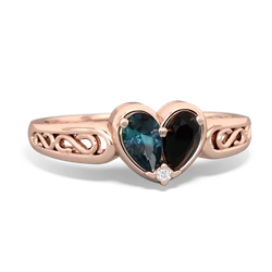 Alexandrite Filligree 'One Heart' 14K Rose Gold ring R5070