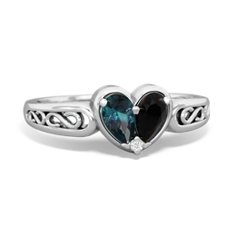 Alexandrite Filligree 'One Heart' 14K White Gold ring R5070