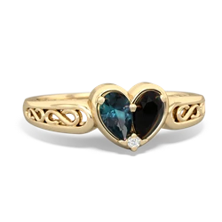 Alexandrite Filligree 'One Heart' 14K Yellow Gold ring R5070