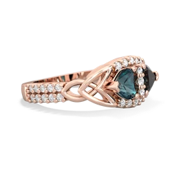 Alexandrite Sparkling Celtic Knot 14K Rose Gold ring R2645