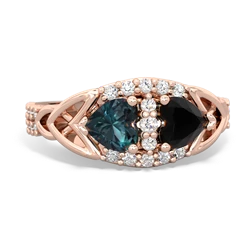 Alexandrite Sparkling Celtic Knot 14K Rose Gold ring R2645