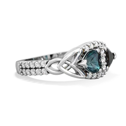 Alexandrite Sparkling Celtic Knot 14K White Gold ring R2645