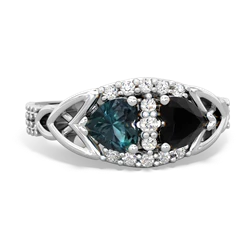 Alexandrite Sparkling Celtic Knot 14K White Gold ring R2645