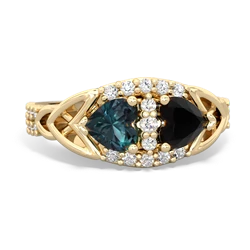 Alexandrite Sparkling Celtic Knot 14K Yellow Gold ring R2645