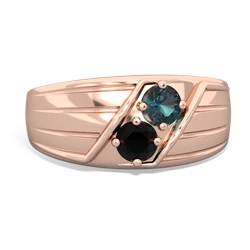 Alexandrite Men's Streamline 14K Rose Gold ring R0460
