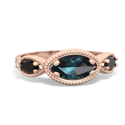 Alexandrite Milgrain Marquise 14K Rose Gold ring R5700