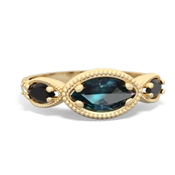 Alexandrite Milgrain Marquise 14K Yellow Gold ring R5700