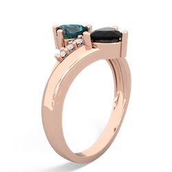 Alexandrite Heart To Heart 14K Rose Gold ring R2064