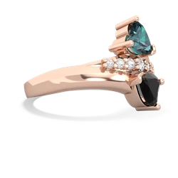 Alexandrite Heart To Heart 14K Rose Gold ring R2064