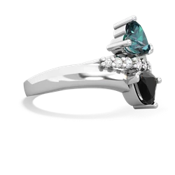 Alexandrite Heart To Heart 14K White Gold ring R2064