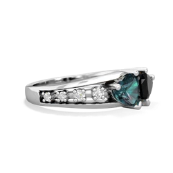 Alexandrite Heart To Heart 14K White Gold ring R3342