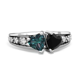 Alexandrite Heart To Heart 14K White Gold ring R3342