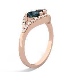 Alexandrite Mother And Child 14K Rose Gold ring R3010