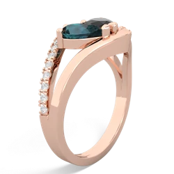 Alexandrite Nestled Heart Keepsake 14K Rose Gold ring R5650