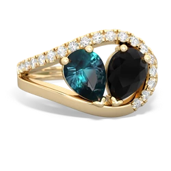 Alexandrite Nestled Heart Keepsake 14K Yellow Gold ring R5650