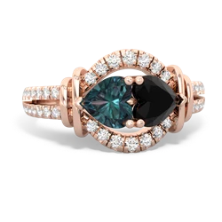 Alexandrite Art-Deco Keepsake 14K Rose Gold ring R5630