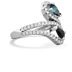 Alexandrite Diamond Dazzler 14K White Gold ring R3000