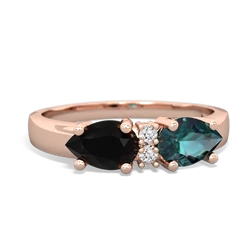 Alexandrite Pear Bowtie 14K Rose Gold ring R0865