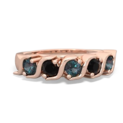 Alexandrite Anniversary Band 14K Rose Gold ring R2089