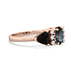 Alexandrite Antique Style Three Stone 14K Rose Gold ring R2186