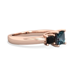 Alexandrite Three Stone Trellis 14K Rose Gold ring R4015