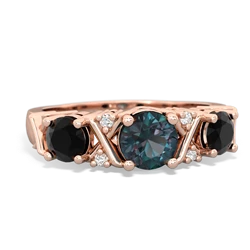 Alexandrite Hugs And Kisses 14K Rose Gold ring R5016