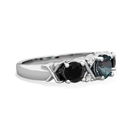 Alexandrite Hugs And Kisses 14K White Gold ring R5016