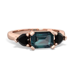 Alexandrite Three Stone 14K Rose Gold ring R5235