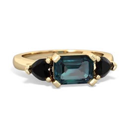 Alexandrite Three Stone 14K Yellow Gold ring R5235