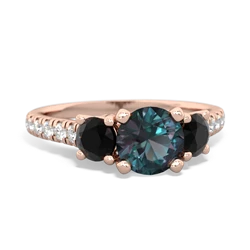 Alexandrite Pave Trellis 14K Rose Gold ring R5500