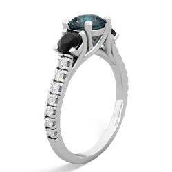 Alexandrite Pave Trellis 14K White Gold ring R5500