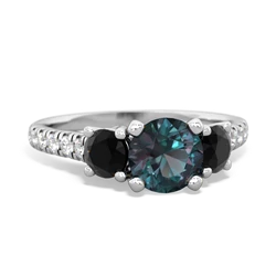 Alexandrite Pave Trellis 14K White Gold ring R5500