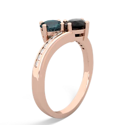 Alexandrite Channel Set Two Stone 14K Rose Gold ring R5303