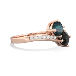 Alexandrite Channel Set Two Stone 14K Rose Gold ring R5303