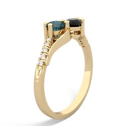 Alexandrite Infinity Pave Two Stone 14K Yellow Gold ring R5285