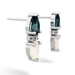 Alexandrite Bowtie Drop 14K White Gold earrings E0865