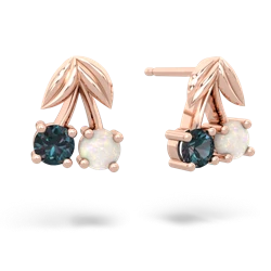 Alexandrite Sweet Cherries 14K Rose Gold earrings E7001