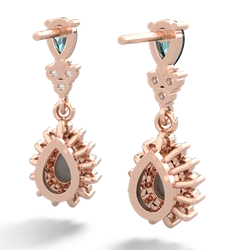 Alexandrite Halo Pear Dangle 14K Rose Gold earrings E1882