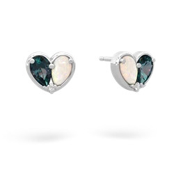 Alexandrite 'Our Heart' 14K White Gold earrings E5072