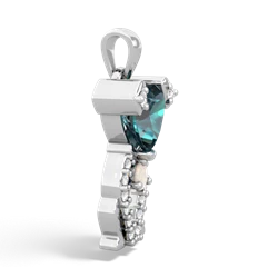 Alexandrite Puppy Love 14K White Gold pendant P5800