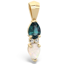 Alexandrite Bowtie Drop 14K Yellow Gold pendant P0865