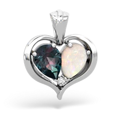 Alexandrite Two Become One 14K White Gold pendant P5330