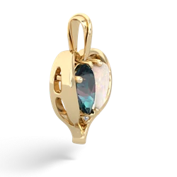 Alexandrite Two Become One 14K Yellow Gold pendant P5330