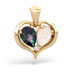 Alexandrite Two Become One 14K Yellow Gold pendant P5330