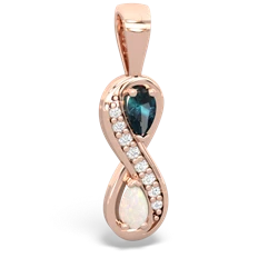 Alexandrite Diamond Infinity 14K Rose Gold pendant P5390