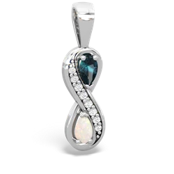 Alexandrite Diamond Infinity 14K White Gold pendant P5390