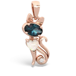 Alexandrite Kitten 14K Rose Gold pendant P5780